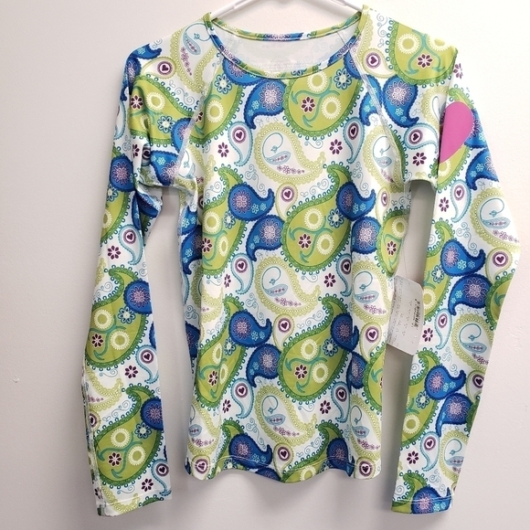 Running Skirts Paisley Print Performance Sweat Wicking Top Womens Size Small - Picture 1 of 8